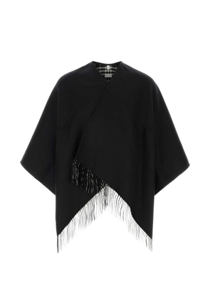 Burberry reversible fringe-trimmed cape - Black