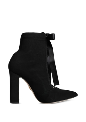Dolce & Gabbana lace-up ribbon ankle boots - Black