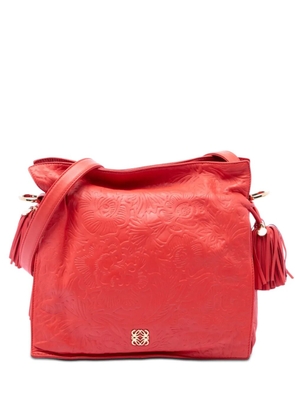 Loewe Pre-Owned 2014 Embossed Leather Flamenco Tassel crossbody bag - Red