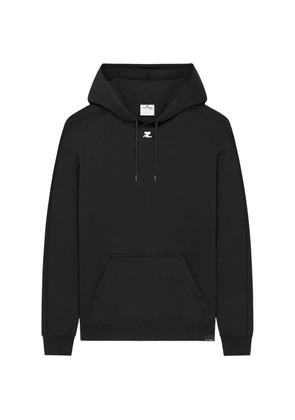 Courrèges logo-patch cotton hoodie - Black