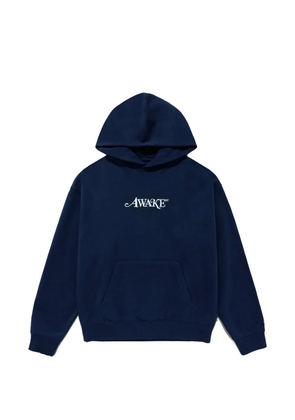 Awake NY logo-embroidered hoodie - Blue