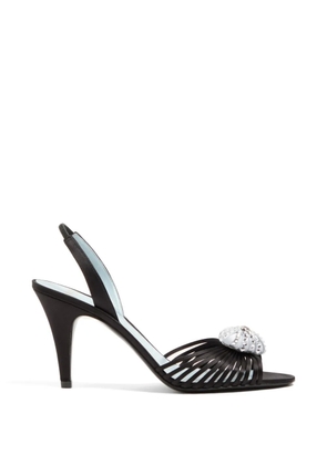 Valentino Garavani Coeur Royal sandal in satin 85mm - Black