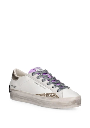 Crime London Distressed Platform glitter-detail sneakers - White