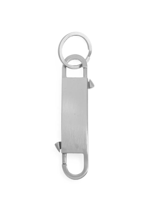 Rick Owens engraved-logo spike-detail keychain - Silver