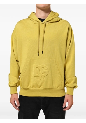 Dolce & Gabbana embossed-logo hoodie - Yellow