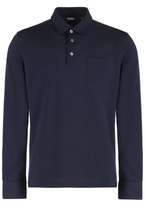 Zegna long sleeve polo shirt - Blue