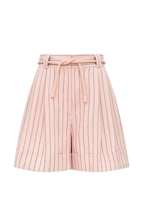 ZIMMERMANN Alchemy braided-belt striped shorts - Pink