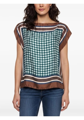 Louis Vuitton Pre-Owned plaid logo-detail blouse - Green