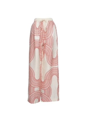 Muller Of Yoshiokubo Radial printed palazzo pants - Red