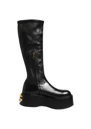 Dolce & Gabbana logo-plaque platform boots - Black