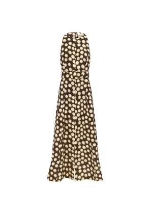 ALEMAIS Paula polka-dot midi dress - Brown