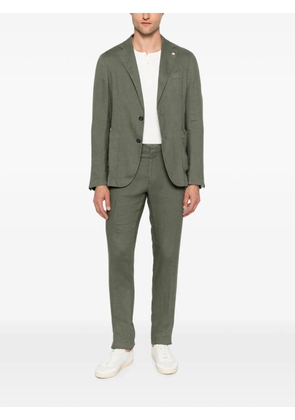 Manuel Ritz notched-lapel single-breasted linen suit - Green