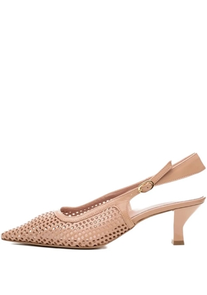 Poche Paris leather heeled sandals - Neutrals