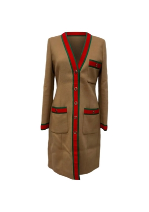Gucci Pre-Owned GG Web single-breasted coat - Brown