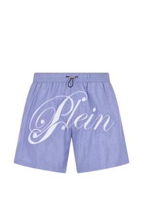 Philipp Plein swimming shorts monogram signature - Blue