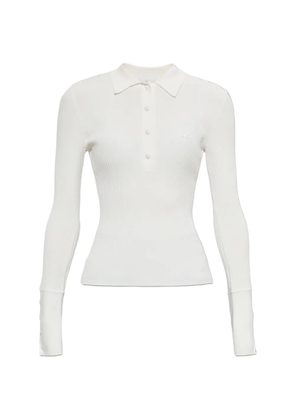 Courrèges ribbed long-sleeve polo shirt - Neutrals