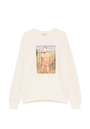 JW Anderson graphic-print star-patch sweatshirt - Neutrals
