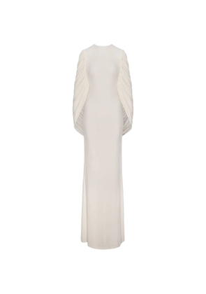 Seen Users ruched cape-style maxi dress - White