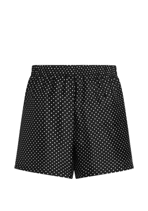 Dolce & Gabbana polka dot-print silk twill boxer shorts - Black