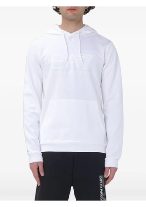Ea7 Emporio Armani logo-print hoodie - White