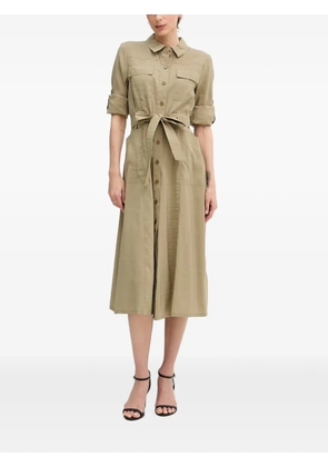 DKNY belted button-front midi dress - Green