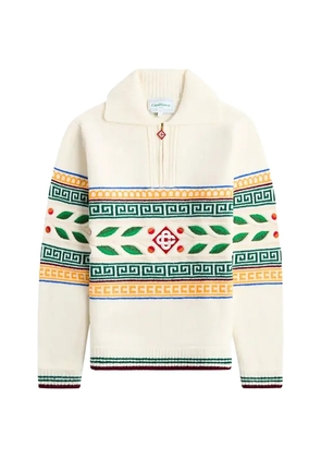 Casablanca Laurel quarter-zip sweater - White