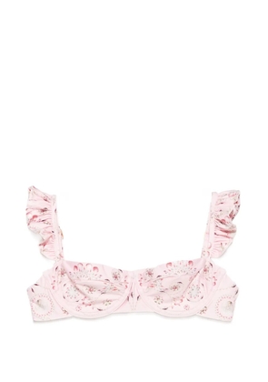 Agua By Agua Bendita Kiwi Playa ruffled underwired bikini top - Pink