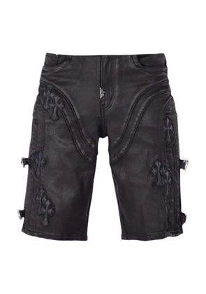 GUAPI appliqué-detail buckled shorts - Black