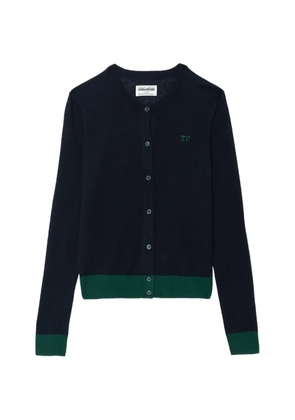 Zadig&Voltaire Missya logo-embroidered cardigan - Blue