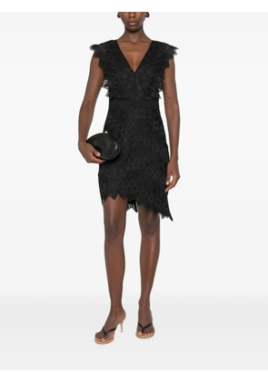 SIMONA CORSELLINI guipure-lace ruffled mini dress - Black