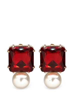 Carolina Herrera pearl drop earrings - Red