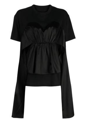 JNBY Bustier-embelished cotton T-shirt - Black