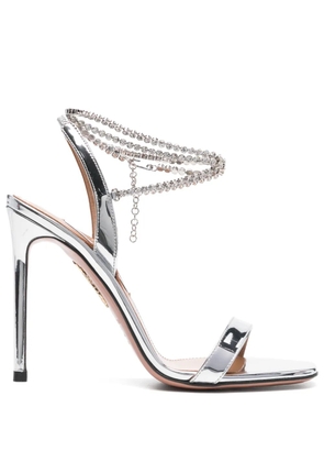 Aquazzura 115mm crystal-embelished sandals - Silver