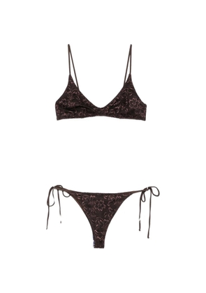 MC2 Saint Barth Paloma lace-overlay bikini - Brown