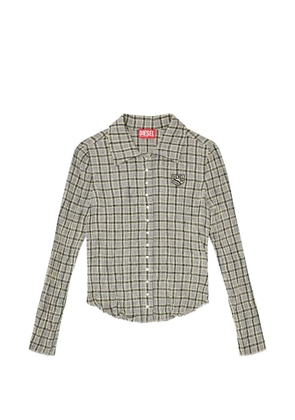 Diesel check shirt with seersucker effect - Grey