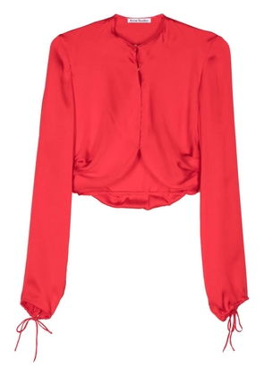 Acne Studios pleat-detailing silk blouse - Red