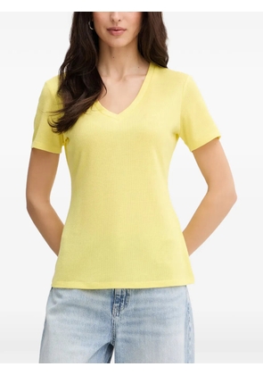 LIU JO V-neck logo-embroidered T-shirt - Yellow
