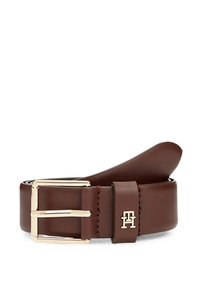Tommy Hilfiger logo-plaque leather belt - Brown