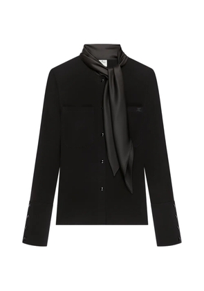 Courrèges satin-scarf jersey shirt - Black