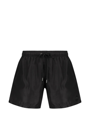 Plein Sport drawstring-waist logo-patch swim shorts - Black