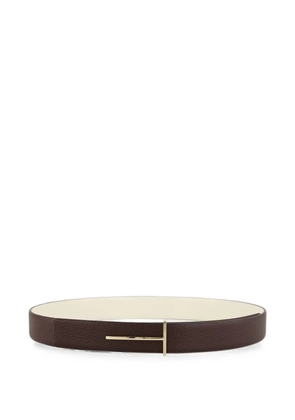 TOM FORD T-shaped plaque reversible belt - Brown