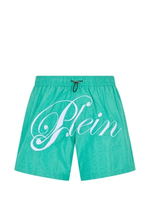 Philipp Plein swimming shorts monogram signature - Green