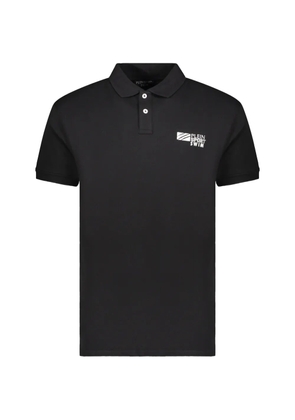 Plein Sport logo-patch short-sleeve polo shirt - Black