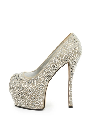 Giuseppe Zanotti Vintage Liza crystal-embellished platform pumps - Neutrals