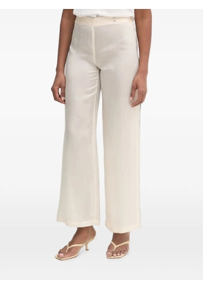 Patrizia Pepe logo-plaque wide-leg trousers - Neutrals