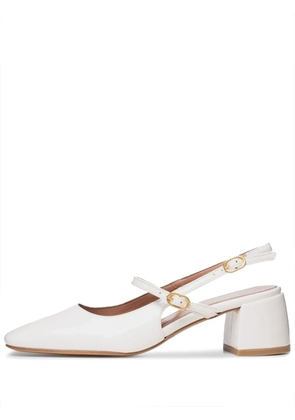Poche Paris 50mm square-toe slingback mules - White