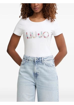 LIU JO floral-logo T-shirt - White