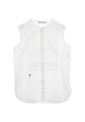 Christian Dior Pre-Owned 2010s Bee-embroidery sleeveless shirt - White
