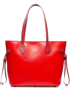 Poche Paris leather drawstring tote bag - Red
