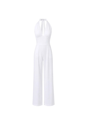 Max Mara halterneck sleeveless jumpsuit - White